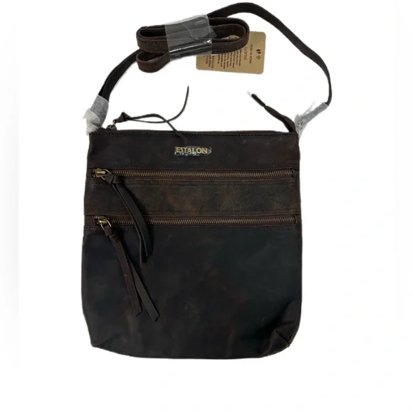 Leather ESTALON Crossbody Bag - Picture 1 of 16